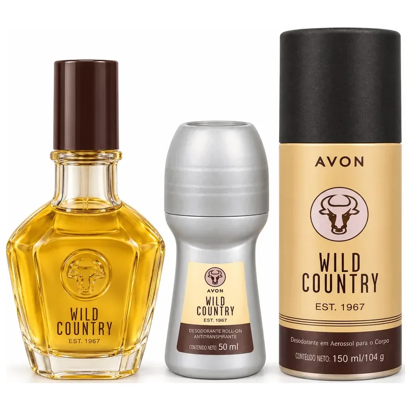 Pack Masculino Wild Country: Colonia + Aerosol 150ml + Roll-on 50ml