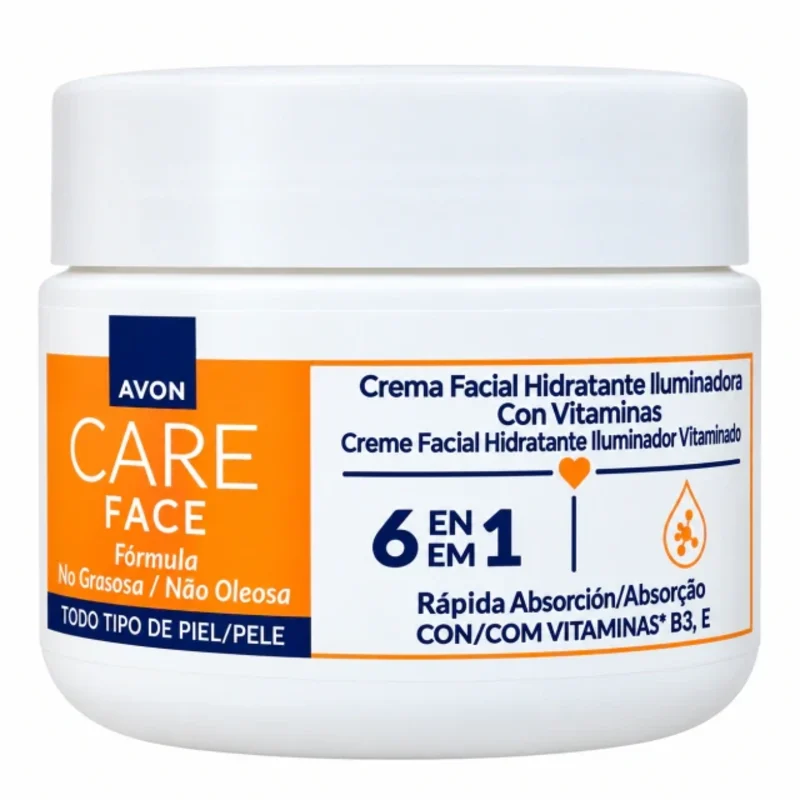 Crema Facial Hidratante Iluminadora con Vitaminas 6 en 1 Avon Care Face 100 g