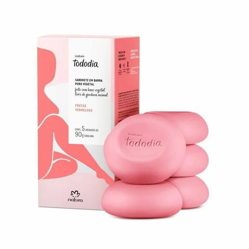 Jabones en Barra Puro Vegetal Tododia Frutas Rojas (5 uds. de 90 g c/u)