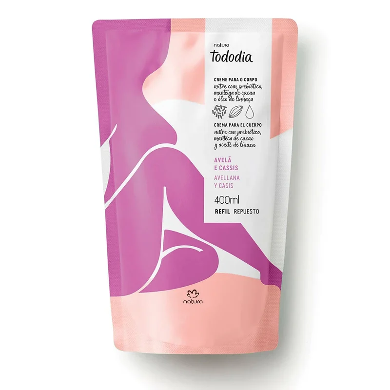 Repuesto Crema Nutritiva para el Cuerpo Tododia Avellana y Casis Natura 400 ml