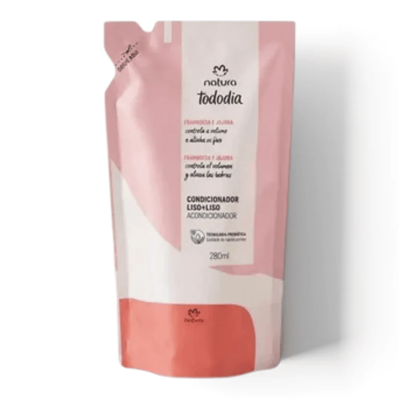 Repuesto Acondicionador Liso+Liso Frambuesa y Jojoba Avon Care 280 ml