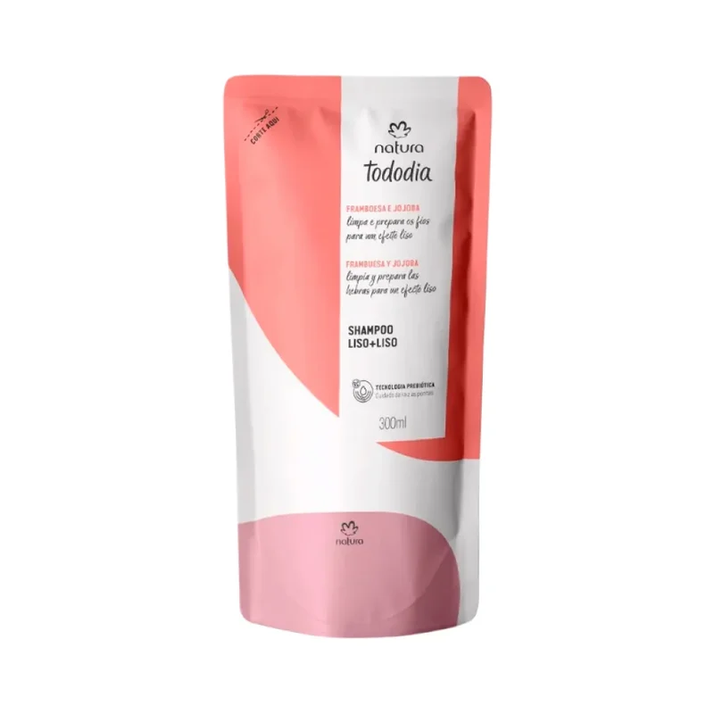 Repuesto Shampoo Liso+Liso Frambuesa y Jojoba Avon Care 300 ml