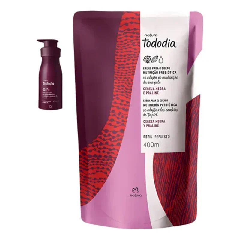 Repuesto Crema Nutritiva Corporal Cereza Negra y Praliné Tododia Natura 400 ml