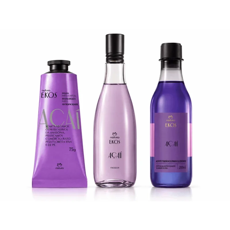 Pack Ekos Açaí Natura (Pulpa de Manos 75 g + Frescor 150 ml + Aceite Trifásico 200 ml)
