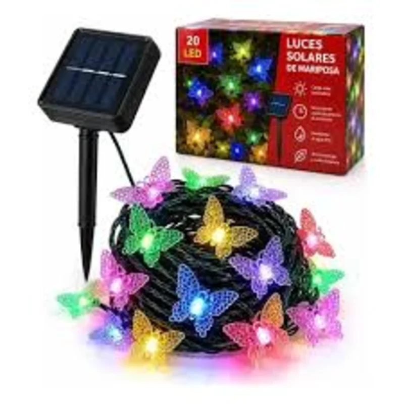 Guirnalda de Luces LED Solares Navideñas 5 Metros 20 Luces