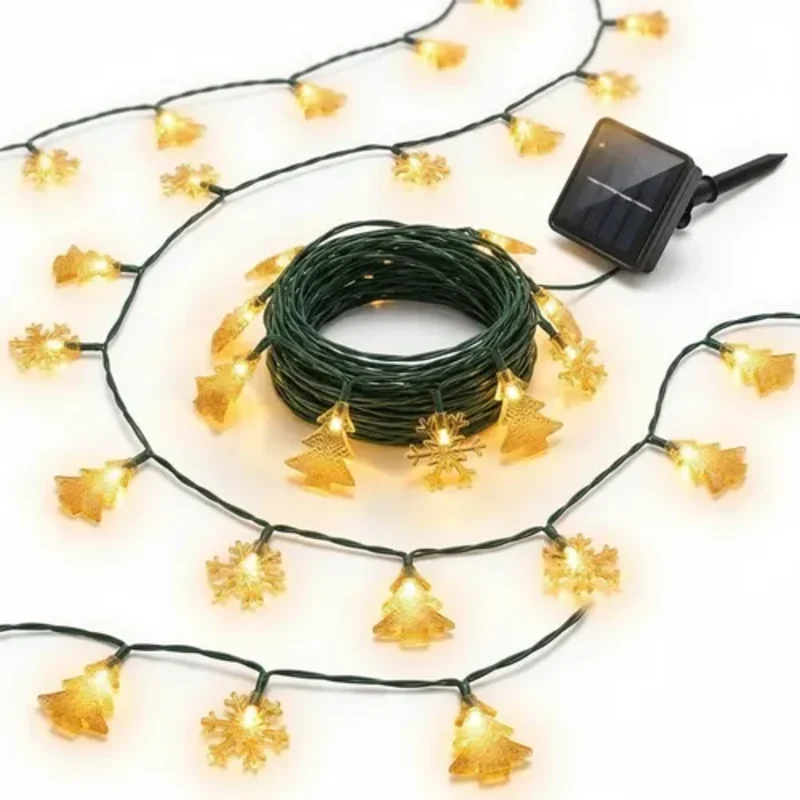 Guirnalda de Luces LED Solares Navideñas 5 Metros 20 Luces